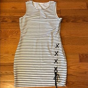 Black and white stripped dress